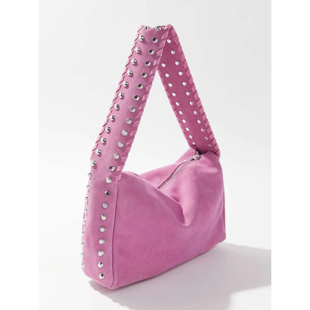 Damen Schulter Crossbody Messenger Europäischen und amerikanischen Stil Nieten Handtasche Wildleder Retro Motorrad weiche Achseltasche_voghion.com