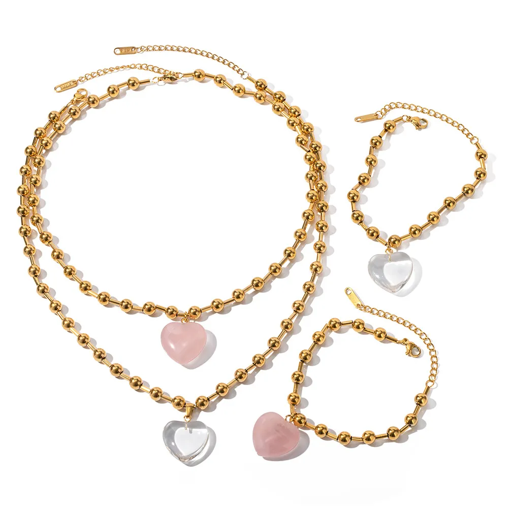 Designer INS Popolare Acciaio Inossidabile Trasparente Cristallo Pendente per Donne Placcato Oro Collana Palla Banchetto Festa_voghion.com