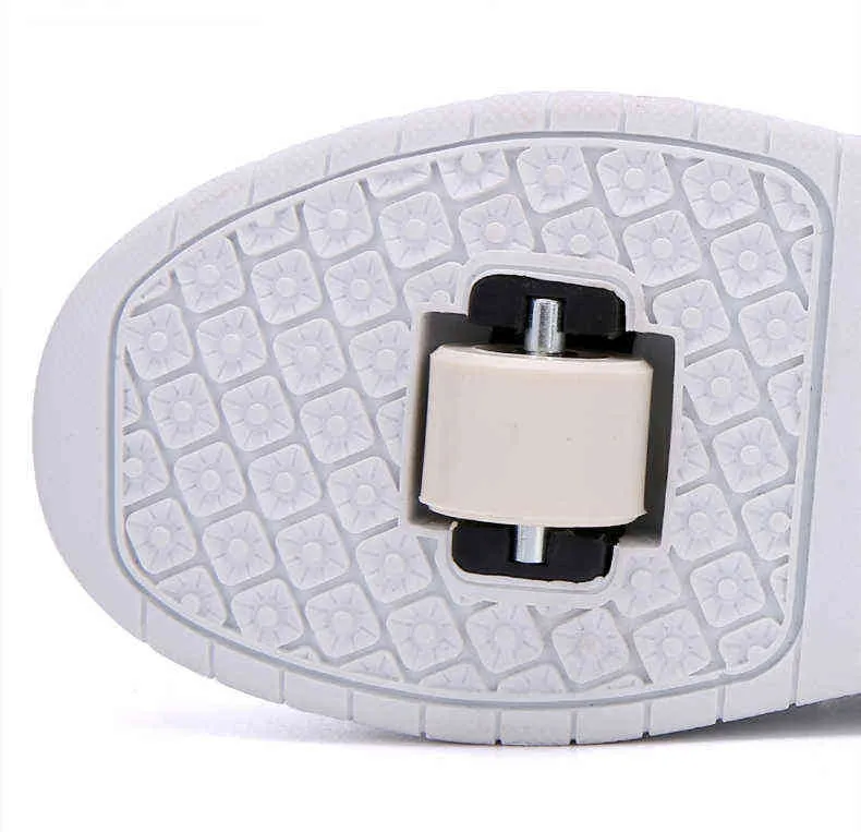 Chaussures de sport à roulettes avec deux roues pour enfants garçons filles mode tennis enfants garçon fille patinage roue sneaker_voghion.com