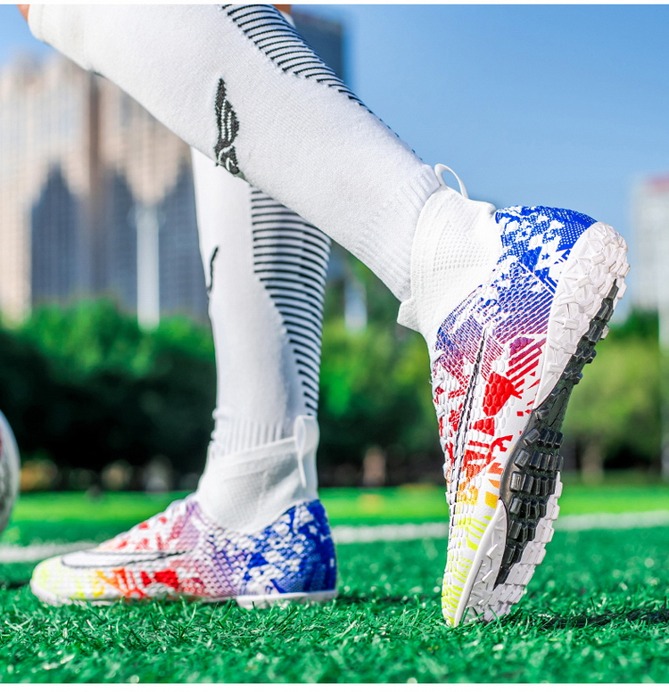 Cleats Men Soccer Shoes Football Boots Grass Training Match Sneakers Ultralight Non-Slip Long Spikes Unisex_voghion.com