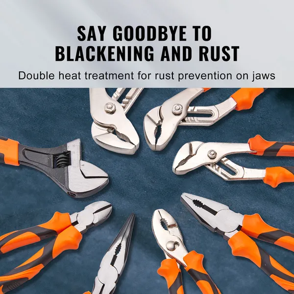 8-piece Pliers And Adjustable Wrench Tool Set For Workshop_voghion.com