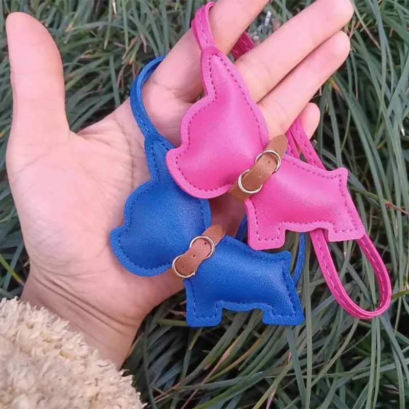 Punk Herren Auto Französische Bulldogge PU Leder Hund Nette Frauen Tasche Anhänger Schmuck Schnalle Schlüsselanhänger Y241121_voghion.com