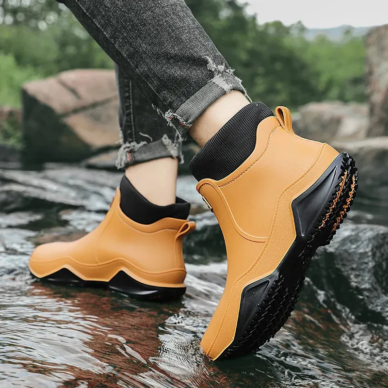 Scarpe da pioggia basse impermeabili antiolio invernali da uomo e da donna, foderate in peluche, in PU, antiscivolo, taglia EU 36-44 250122_voghion.com