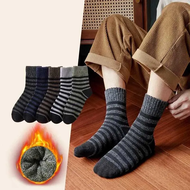 Men's Winter Thicken Wool Mens High Quality Towel Keep Warm Sock Cotton Christmas Gift for Male Thermal Socks 38-45_voghion.com