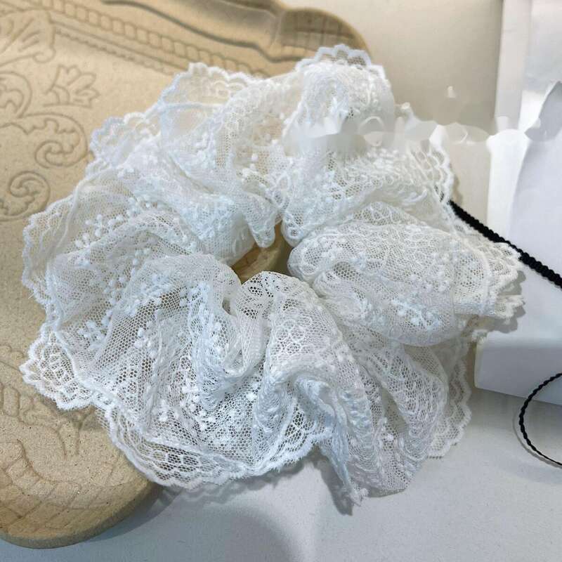 Stil coreean nou dantelă gros intestin temperament plasă dulce balet vânt frânghie accesorii de păr pentru femei_voghion.com