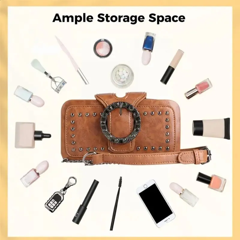 Borsa a tracolla quadrata con pochette, piccola borsa per cellulare, borsa a mano in PU per donna con tracolla a catena 240830_voghion.com