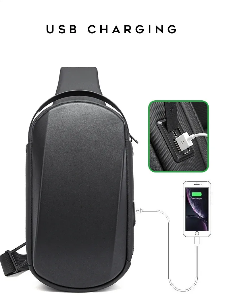 BANGE Borsa a tracolla multifunzione USB da uomo in TPU impermeabile da viaggio Sg Messenger Pack per uomo 240924_voghion.com