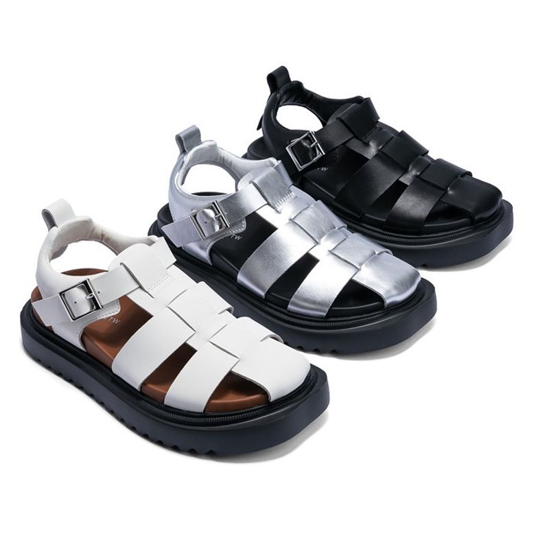 SGIRL TWTW Recommends 2024 Summer Roman Casual Shoes With Thick Toe Caps, High-End Feel, Beach Pi Sandals For Women_voghion.com