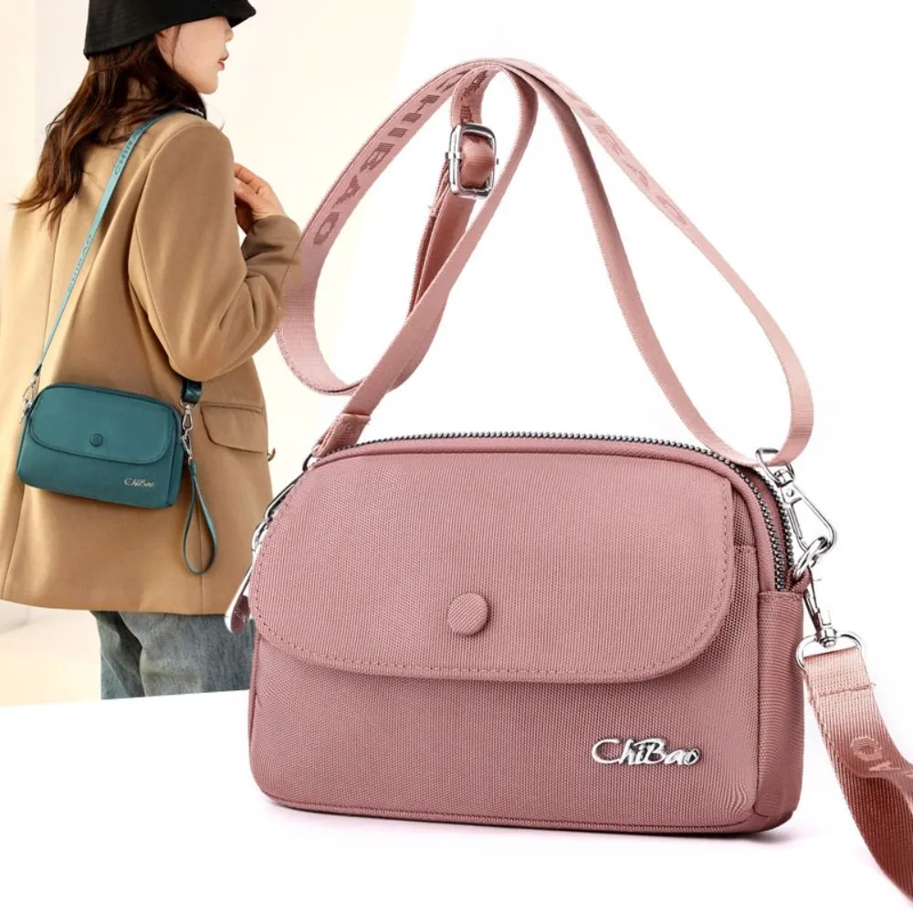 Borsa a tracolla impermeabile in tela spessa da donna, tinta unita, con tracolla, per la moda di mezza età_voghion.com