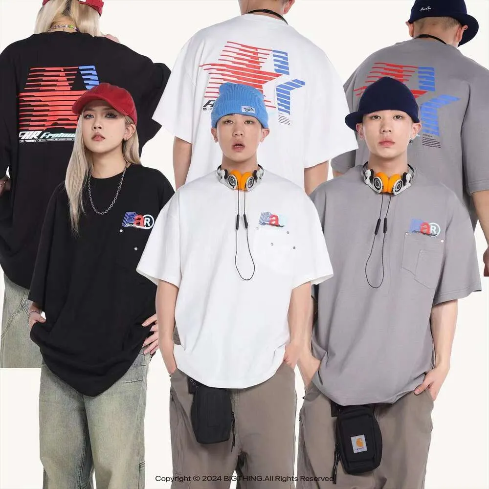 Far Archive T-shirt da uomo Bigthing Fashion Vintage Oversize Letter Printed Tee Donna 1 Migliore qualità Lavato Oversize_voghion.com