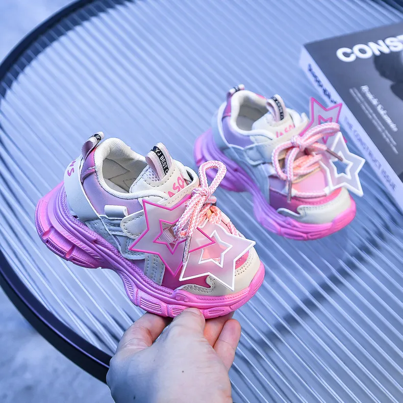 Scarpe da ginnastica casual eleganti per bambini a forma di stella Decos, comode e antiscivolo, da jogging per bambini, Littlesprouts per ragazze_voghion.com