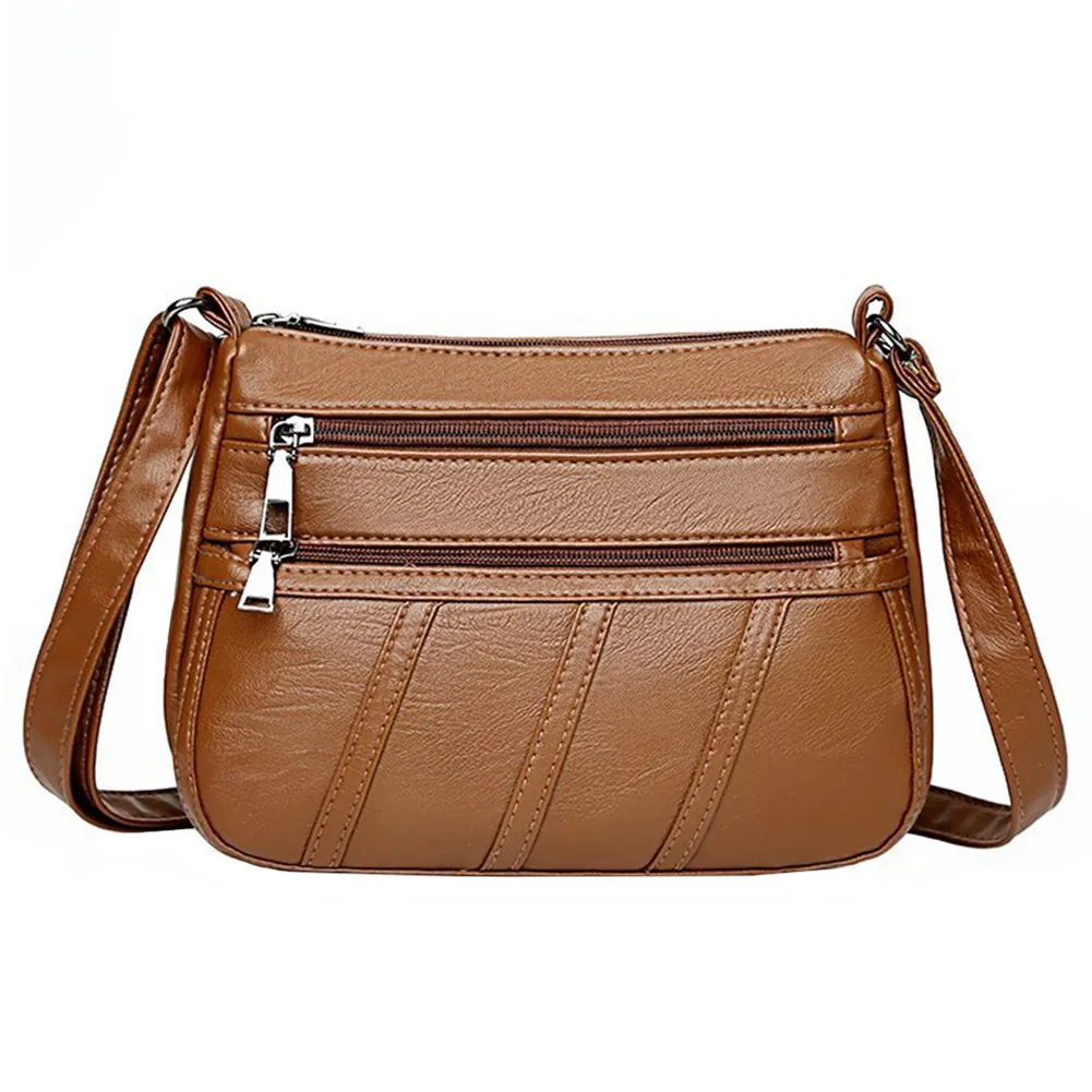 Borsa a tracolla da donna alla moda, in pelle PU, semplice e solida, messenger bag multitasche da donna._voghion.com