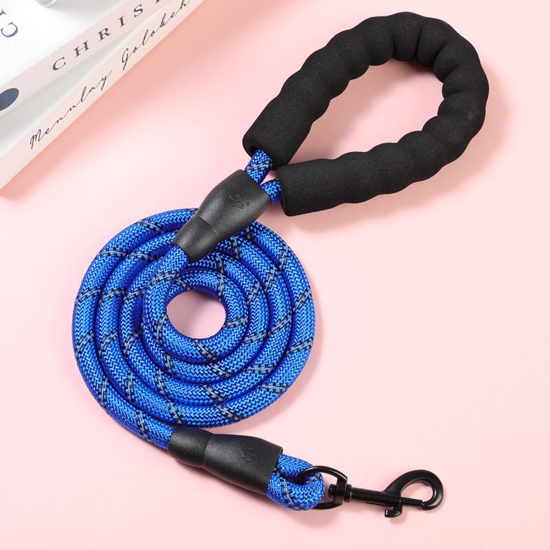 Guinzaglio per cani con catena rotonda riflettente antideflagrante e manico antiscivolo_voghion.com