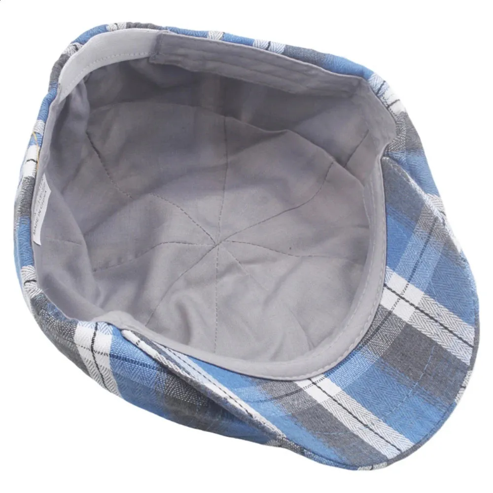 HT4183 Womens Octagonal Checkered Mens Flat Hat Spring and Summer Beret 240912_voghion.com