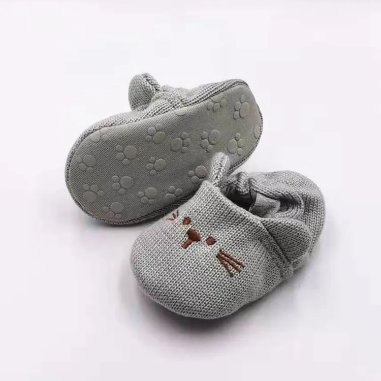 Adorabil pentru sugari Toddler băiat fată tricotată pătuț pantofi Cutefeet drăguț desene animate anti-alunecare Prewalker Baby papuci 0-18 luni_voghion.com