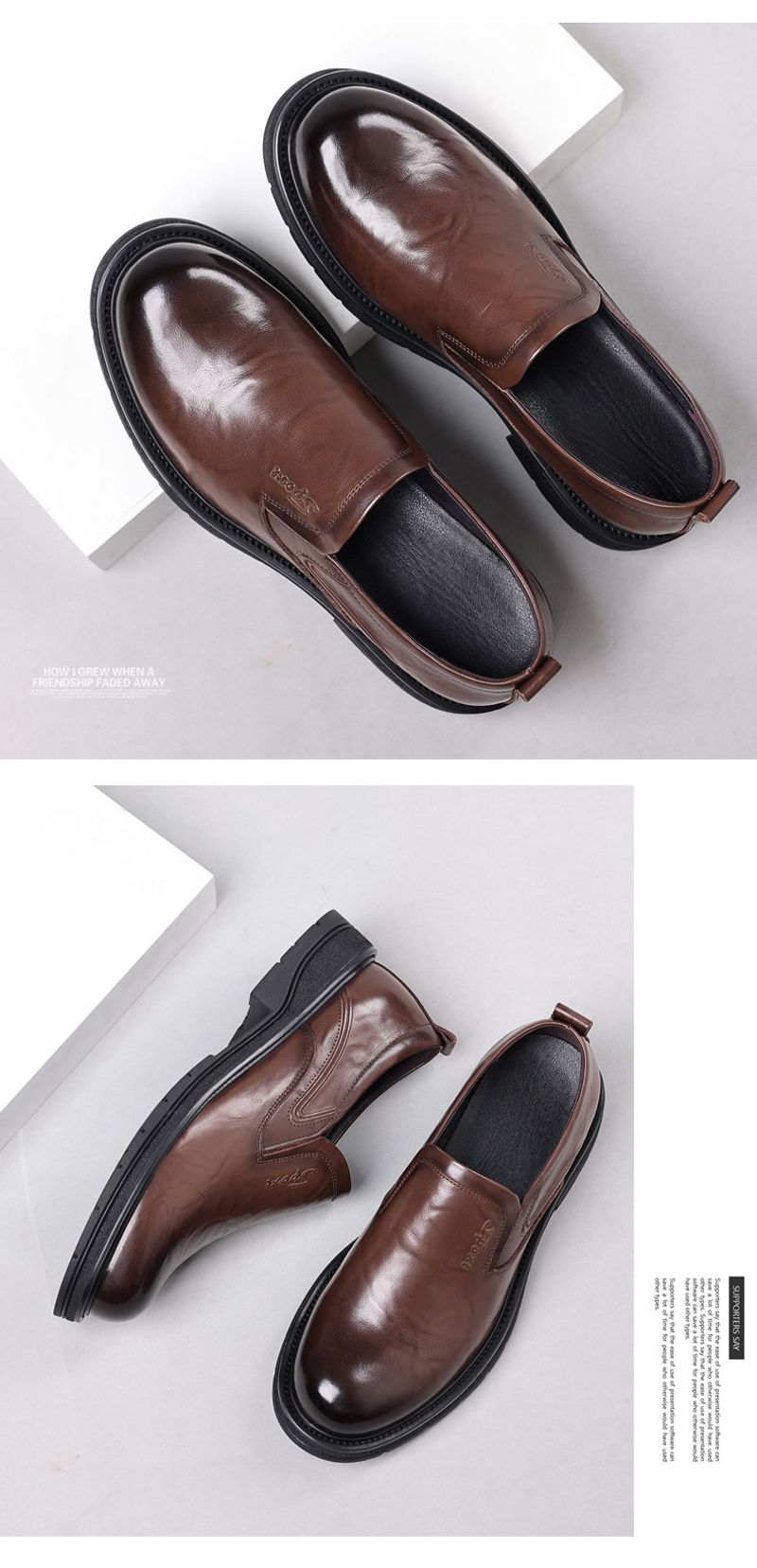 Herren Business Casual Big Head Herren Lederschuhe mit dicker Sohle_voghion.com