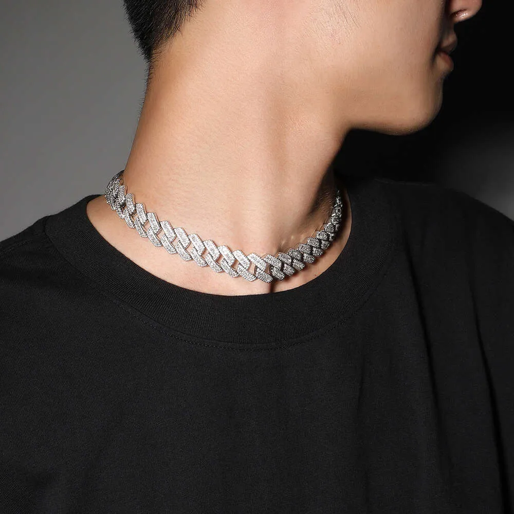 Nova hip-hop 20 mm široka GRA Moissanite diamantna zlata sterling Sier kubanska verižica za moške hip hop ogrlica_voghion.com
