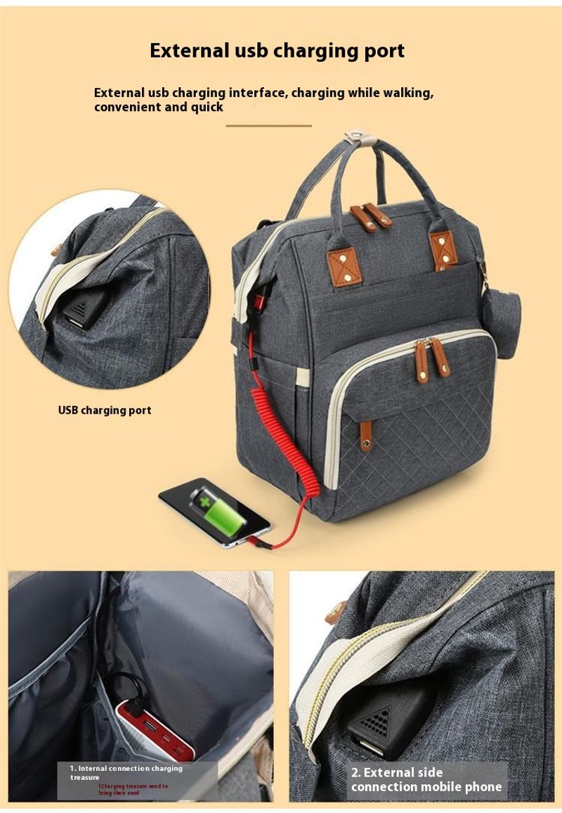 Neue tragbare Wickeltasche für Mutter und Baby mit großem Fassungsvermögen, kann als Umhängetasche bedruckt werden_voghion.com