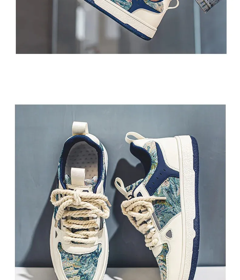 Chaussures de skateboard décontractées à plateforme Van Gogh pour femmes et hommes, motif graffiti 3D, nuit étoilée, 250226_voghion.com