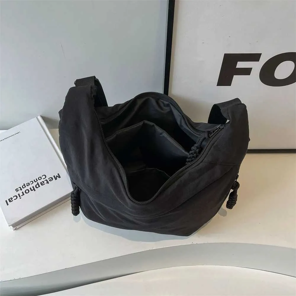 Borsa a tracolla casual da donna in tessuto di nylon, multi tasche, grande capacità, borsa a tracolla, hobo, 2024, estate, ultima moda_voghion.com