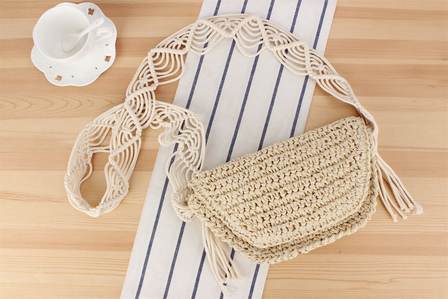 Damenmode Einzel-Schulter-Strohtasche pastoralen Stil Strandtasche_voghion.com