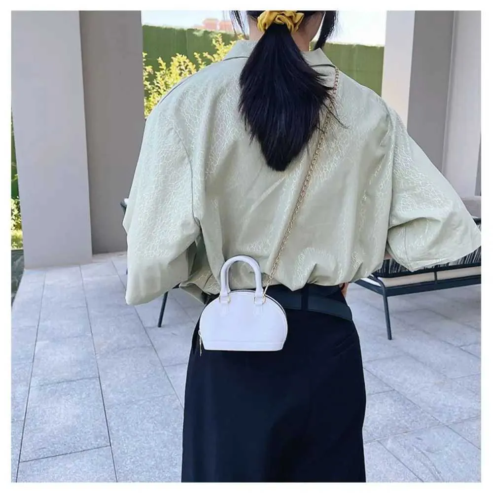Fashion Pu Leather Mini Shell Crossbody High-capacity Solid Color Single Shoulder Underarm Bag GirlC241214_voghion.com