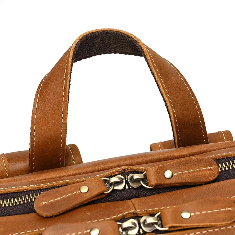 Mochila para portátil de 14" y 15,9" de piel auténtica para hombre, de piel de Caballo Loco, 240902_voghion.com