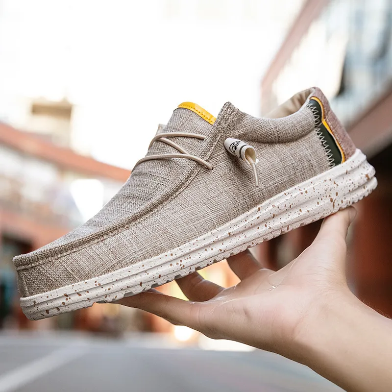 Baskets plates respirantes en toile souple pour homme, chaussures décontractées et légères, vulcanisées, pour l'extérieur, R250324_voghion.com