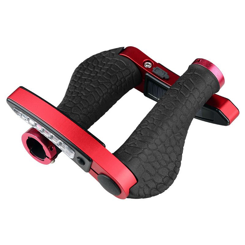 Funda de goma solar para bicicleta con luz y mango auxiliar para cargarla en la montaña_voghion.com