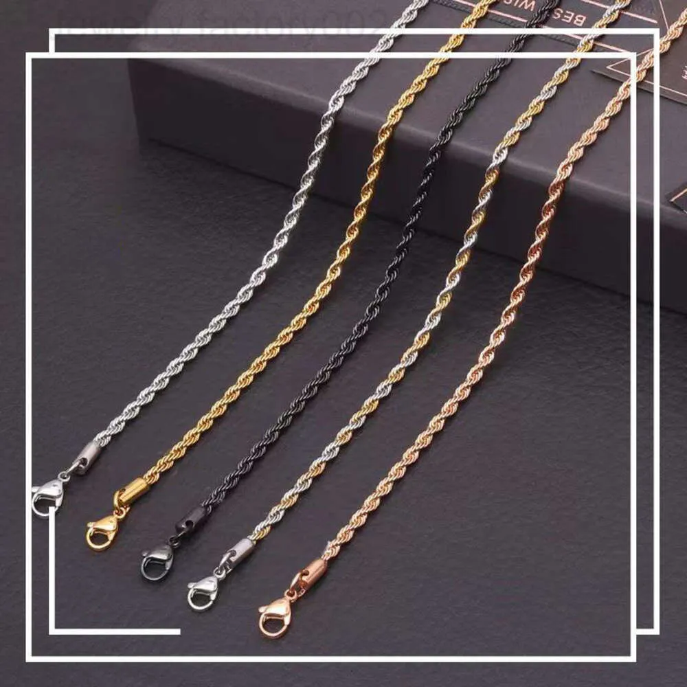 Custom Real Gold Plated Rope 2mm 3mm 5mm Stainless Steel Men Chain Necklace Women Chains Fashion Jewelry Necklaces_voghion.com