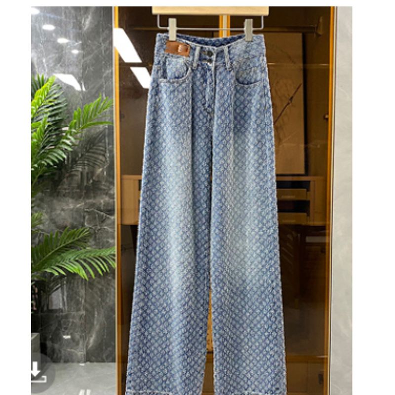 Women's Denim Wide Leg Jeans Two Piece Set For Women Style_voghion.com