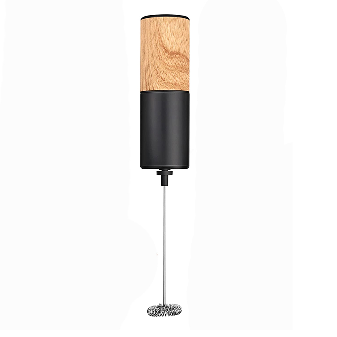 Electric Milk Frother Foam Maker, Milk Frother for Coffee, Wood Pattern Printed, Handheld Battery Operated Whisk_voghion.com