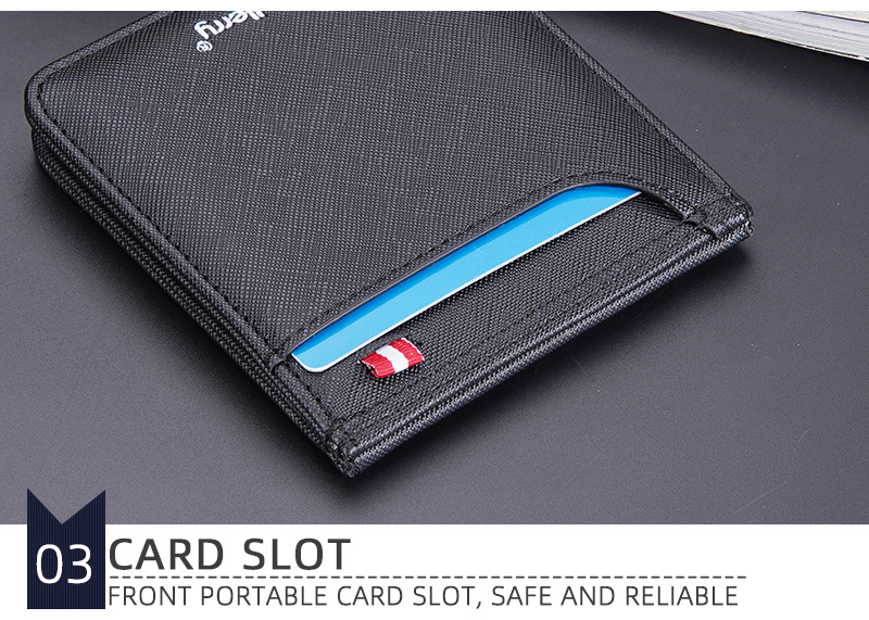 Baellerry new men's card holder simple pattern multi-card slot buckle bank card holder wallet men wholesale_voghion.com
