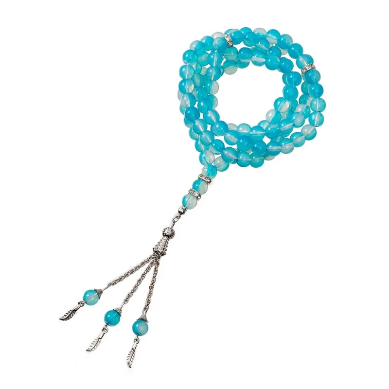 Anhänger Halsketten Y4QB Muslim Rosenkranz 8mm Tasbeeh Gebetsperlen 99 Buntes Harz für_voghion.com