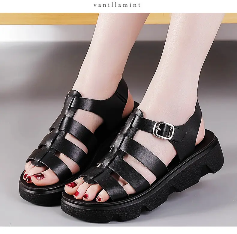 Summer Sandals Women's Flat Sandals Versatile Roman Beach Shoes_voghion.com