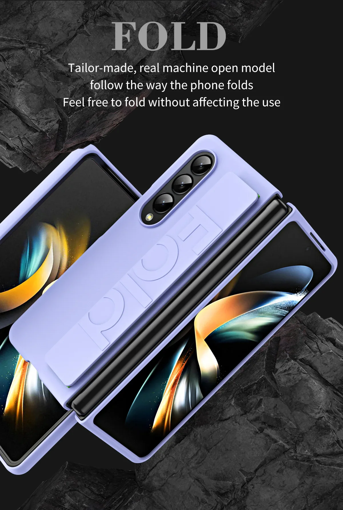 For Samsung Galaxy Z Fold5 5 4 3 2 5G Case High Strong Quality Silicone Grip Handle Fold Protector Cover_voghion.com