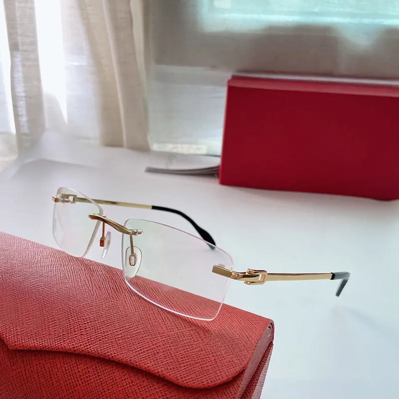 Ultra-light pure titanium rimless eyeglass frame myopia square metal European American personality and men street_voghion.com