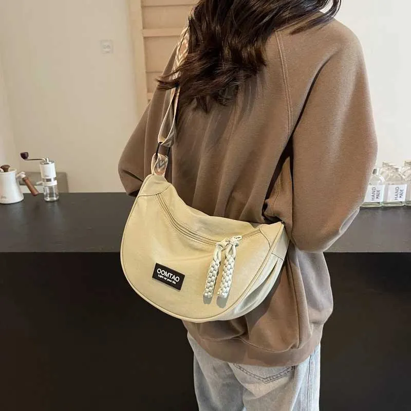 Casual schoudertas van canvas voor dames herfst en winter_voghion.com