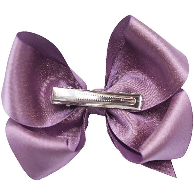 40pcs 4.5 Inch Glitter Grosgrain Ribbon Shiny Bows Alligator Clips For Girls Infants Toddlers Kids Fashion Hair Accessories_voghion.com