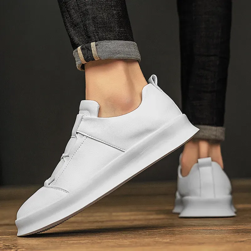 Leather Men's Brand Casual High Quality Walking Sneakers New Fashion Italian Handmade Designer Sport Shoes_voghion.com