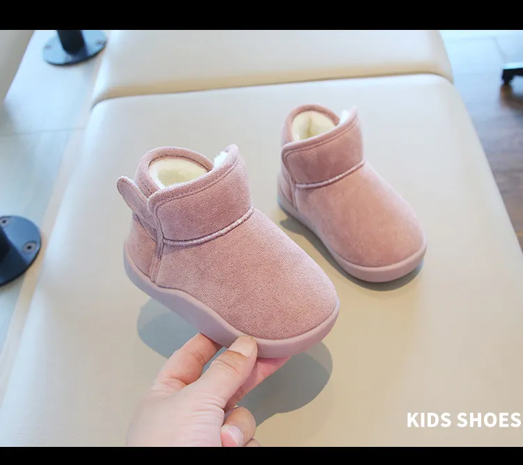 Baby Girls Boys Snow Children Winter Kids Outdoor Plush Cotton-padded Cutefeet Soft-Soled Non-slip Infant Toddler Boots_desvips.com