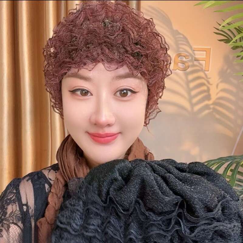 New Mesh Set Of White Hair, Lace, Fashionable Women's Breathable Mom's Fedora, Hat_voghion.com