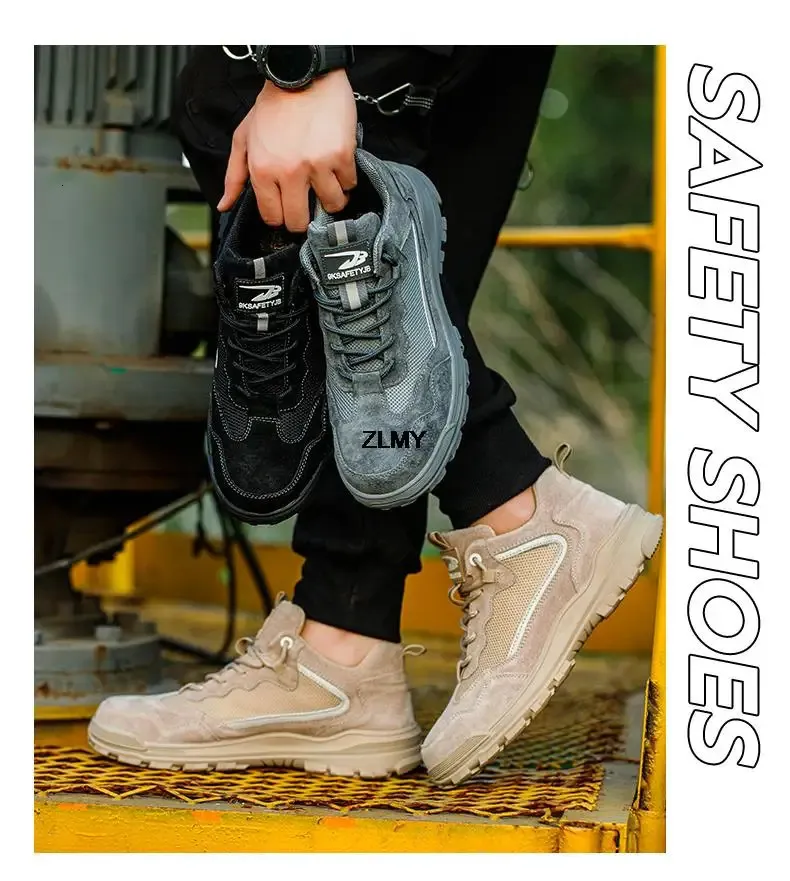 Chaussures de sécurité pour hommes, sans embouts métalliques, embouts en plastique, isolées, 6 kV, réfléchissantes, 250402_voghion.com