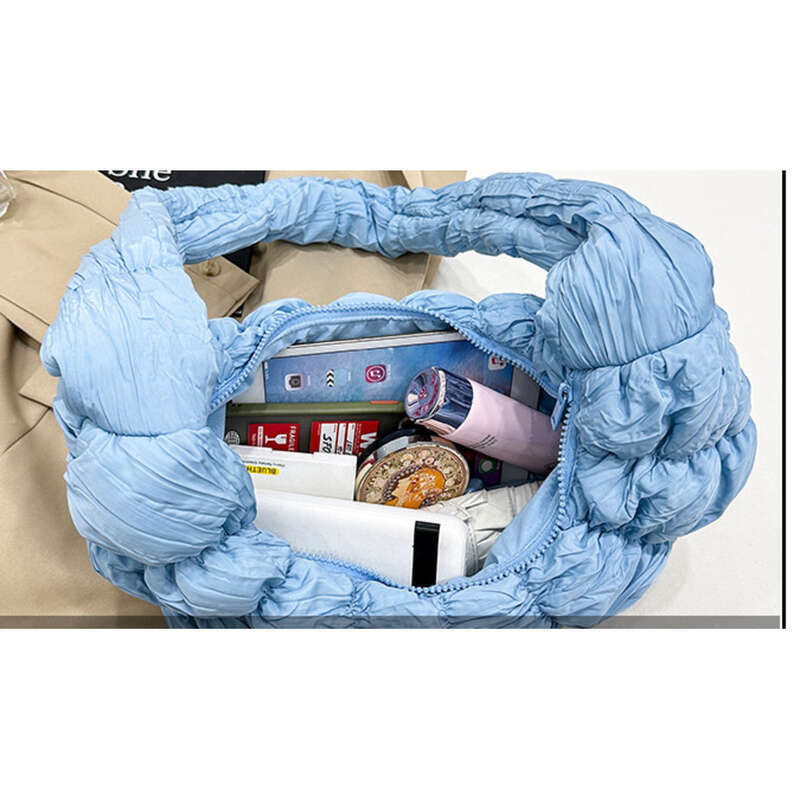 Borsa a tracolla plissettata da donna, elegante borsa a spalla_voghion.com