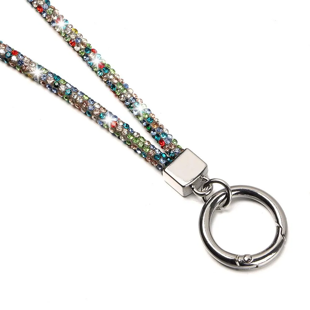 Portachiavi con brillantini, cristallo scintillante, corda anti-smarrimento, cordino per appendere, cordino per telefono con strass_voghion.com
