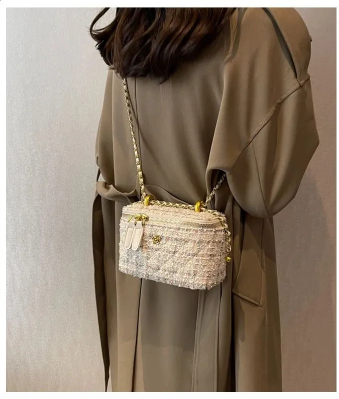ELLOVADO Mini Dia Pattern Chain Shoulder Square Bag per donna Borse a tracolla alla moda Sac A Main Femme Viola 240725_voghion.com