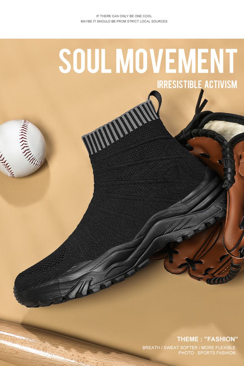 Jauni augstas klases vīriešu sporta brīvā laika pavadīšanas apavi, elpojoši skriešanas apavi no auduma, lielizmēra zeķes un apavi pāriem_voghion.com