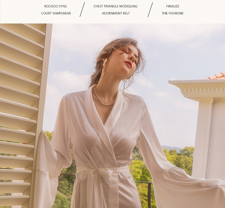 Dameskleding bruid bruid ochtendjurk dames veren nachtjapon bruiloft make-up bruidsmeisjes bruiloft kimono satijnen lange badjas_voghion.com