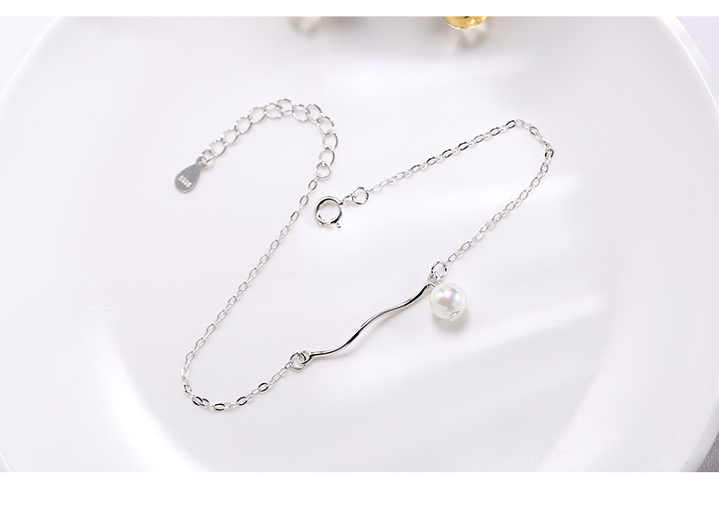 Special price Wanying Jewelry Wave Pearl Bracelet S Pure Silver Korean Edition Personalized Creative Accessories_voghion.com