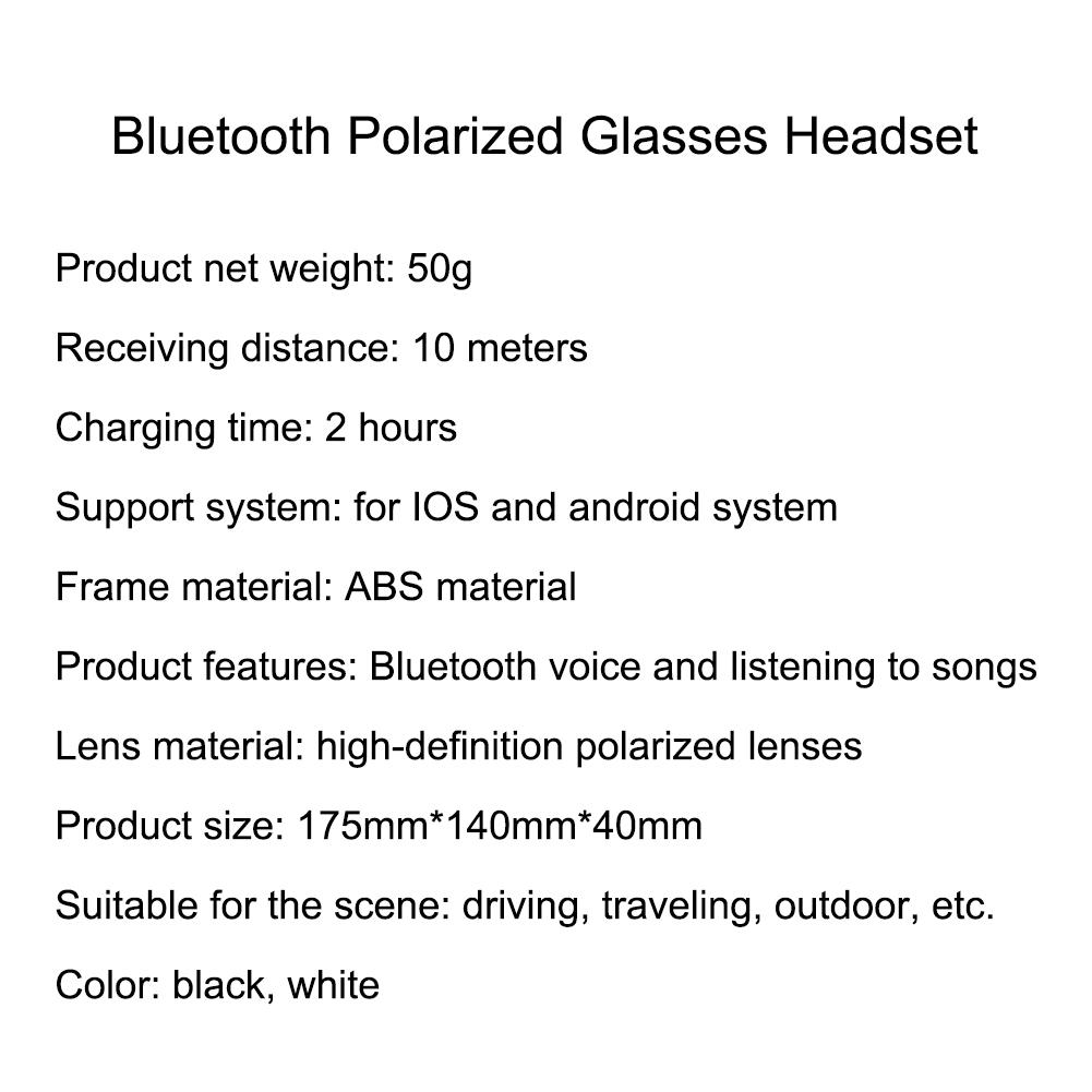 Wireless Bluetooth 5.0 Sunglasses Headset Polarized Smart Glasses Call Earphones_voghion.com